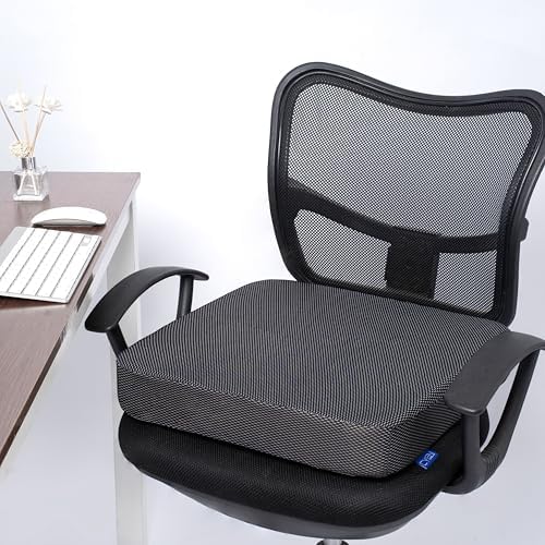 Ifoam Gel Infused Memory Foam Layer Wheelchair Cushion - Seat Cushion for Wheelchair-Office Chair, Kitchen Chair-Pressure Sore and Tailbone Pain Relief-High Dense Polyfoam Base (Black, 16×16×3 inch) - Image 7