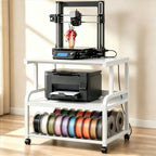 Homieasy 3D Printer Stand with Power Outlet, 23.6" x 23.6", White by Homieasy