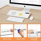 SELEAD Desktop Glass Whiteboard with Calculator & Built-in Mirror, White - Image 4