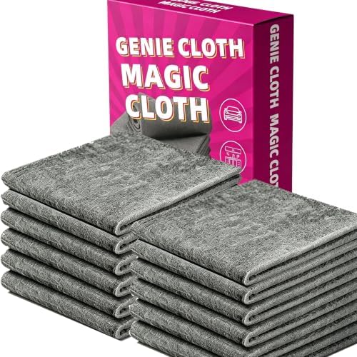 Genie Cloth Magic Cloth, Genie Magic Cleaning Cloth 12 Pack by PUNAEE