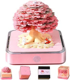 2027 3D Paper Carving Desk Calendar With LED Light (Pink tree) by Divtada