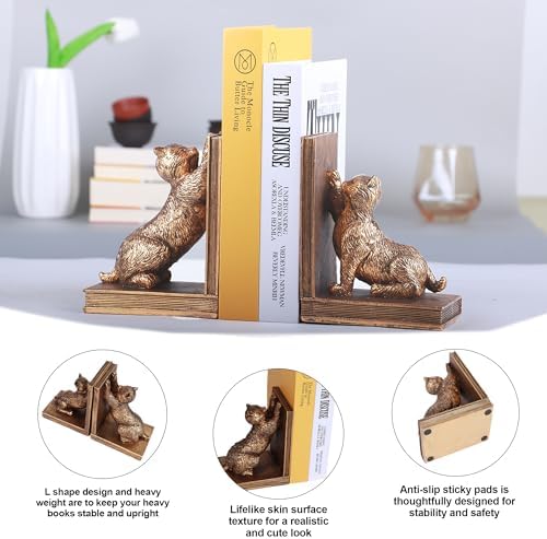 Book Ends for Shelves to Hold Books Heavy Duty,Decorative Bookend - Image 2
