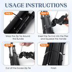 Metal Zip Ties Gun Set, Stainless Steel Zip Tie Tool with 150PCS Black Metal Zip Ties Heavy Duty Outdoor, Fastening Cutting Tie Tool Sets for Chain Link Fence, Exhaust Pipes, Automotive - Image 3