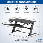 38 Inch Standing Desk Converter, Adjustable Height - Image 3