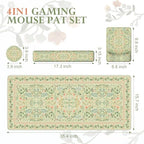 iCasso Mouse Pad with Wrist Rest, Large Desk Mat Set, Bean Green - Image 2