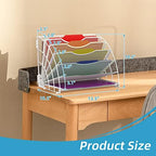 SUPEASY Fan Shaped Desk File Organizer, Paper File Holder for Desk, White - Image 4