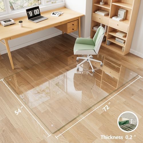 Koonmi Glass Chair Mat for Carpet, 54"x72" Thick Office Chair Mat - Image 3