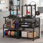Homieasy 3D Printer Stand with Power Outlet, 23.6" x 23.6", Black - Image 3
