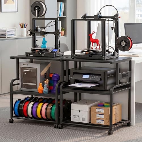 Homieasy 3D Printer Stand with Power Outlet, 23.6" x 23.6", Black - Image 3
