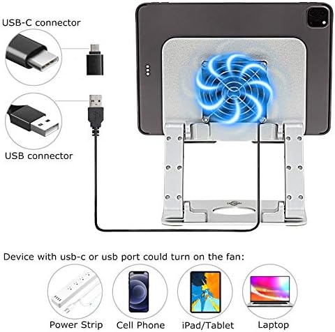 KABCON Surface Pro Tablet Stand with Quiet Cooling Fan for Microsoft Surface & iPad Pro/Air/Mini,Samsung Galaxy,Up to 13'' Tablets - Image 3