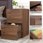 2 Drawer File Cabinets, Wood File Cabinet with Hanging Bar for Letter Size, Modern Farmhouse Under Desk Drawer, Printer Stand Small Filing Cabinets for Home Office, Dark Walnut - Image 6