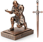 Medieval Warrior Knight Pen Holder Fun Desk Accessories Paperweight Copper - Image 2