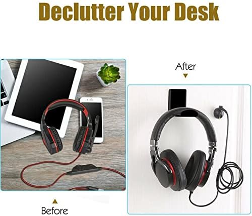 Headphone Stand/Headset Holder Headphone Stand, Earphone Clamp Sticky Headset Hanger - Adhesive Headphone Holder Hook Mount, Headset Stand Holder Clip Under Desk PC Gaming Headset Stand ( Color - Image 6