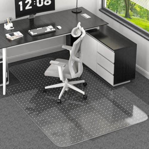 Office Chair Mat for Low Pile Carpet, 48"x60" Clear Smooth Glide with Lip by Unknown
