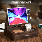 melafa365 Nightstand Organizer for Men,Phone Docking Station with Cable Management,Night Stand with Drawer,Bedside Organizer for Watches,Keys,Wallets,Gifts for Men(Brown) - Image 6