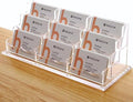 HeZone Business Card Holder for Desk, Multiple Cards Display Stand Rack for Women and Men, Clear Acrylic Card Organizer 9 Slot 3 Tiers by HeZone