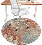 5FT Round Office Chair Mat for Hardwood Floor, Non-Slip Washable Terracotta by BESBLEE
