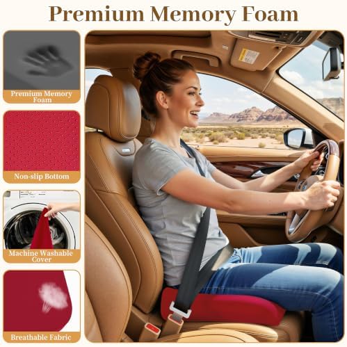 TranquilRelax 2XL Memory Foam Seat Cushion for Office Chair, 3.7-Inch, Red - Image 3