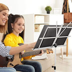 CAHAYA Sheet Music Stand Portable Folding Dual Use Desk Book Holder White - Image 6