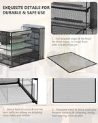 WALI Desk File Organizer, 5 Tier Desktop Paper Letter Tray Organizer with Drawer and 2 Pen Holders, Office Desk Accessories & Workspace Organizers for Office, Home Supplies(DO006DH-B), 1 Pack, Black - Image 5