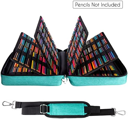 YOUSHARES Big Capacity Colored Pencil Case - 480 Slots large Pen Case Organizer with Multilayer Holder for Prismacolor Colored Pencils & Gel Pen (Green) - Image 3