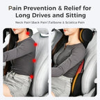 Coverado Lumbar Support Pillow for Car, Ergonomic Memory Foam Back Pillow for Office Chair, New Back Cushion for Pain Relief, PU Leather Car Lumbar Support for Driving Seat - Image 5