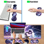 4 in 1 Ergonomic Keyboard Wrist Rest & Mouse Pad Wrist Rest Set, Large XXL Gaming Desk Mat 31.5"x 11.8" with Non-Slip Base, Memory Foam for Home Office Study Gaming, Cute Cat Playing Scooter - Image 6