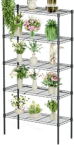 HealSmart 5-Tier Metal Wire Storage Shelves, Adjustable Standing Storage Rack Shelf, Heavy Duty Steel Shelving Unit Organizers for Kitchen Bathroom Pantry Garage, 23.3" W×13.4" D×60" H, Black - Image 5