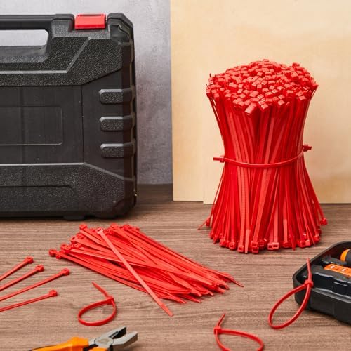 SATINIOR 500 Pcs 8 Inch Red Plenum Cable Ties Bulk, 50 lb Zip Ties - Image 7