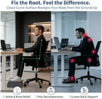 Foot Rest for Under Desk at Work, Ergonomic Footrest Stool, 3 Adjustable Heights Foam Cushion Pillow for Leg & Feet Support, Non-Slip Washable Cover for Office Gaming Chairs, Computer Desk, Home, Car - Image 6