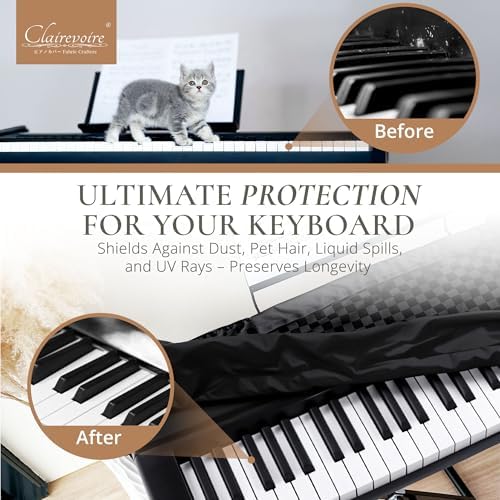 Clairevoire Digital Piano Cover, Piano Keyboard Covers -Protective for Roland Piano Covers FP Series, Durable and Waterproof Piano Keyboard Dust Cover, Piano Keyboard Case -Roland FP-30X Ebony Black - Image 3