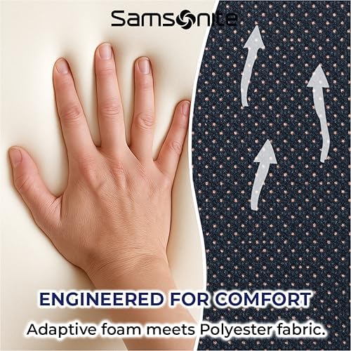 Samsonite Ergonomic Lumbar Pillow for Office Chair and Car Seat - Memory Foam Back Support Lumbar Pillow, Premium Cushion Chair Support for Lower Back Pain Relief and Versatile Use (Dark Grey) - Image 7