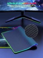 5-in-1 RGB Mouse Pad with Wireless Charging, Gaming Desk Mat, Cosmic Planet - Image 6