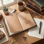 Traveling Refillable Leather Journal Notebook, Green, A5 Size - Image 4