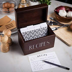 Wooden Recipe Box with 50 Recipe Cards & Dividers, 4x6 Card Holder, Walnut - Image 6
