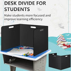 24 Pcs Desk Dividers for Students Plastic Durable and Waterproof Privacy Folders Shields Test Dividers with Classroom Privacy Boards for School Study Teacher Supplies (24pcs Black) - Image 5