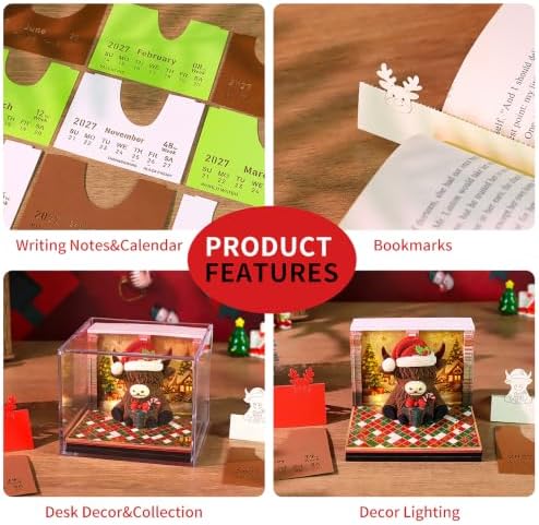 3D Art Calendar Memo Pad 2027,Desk Time Piece Calendar 3D Highland Cattle Notepad Creative Rip Away Calendar Paper Carving Note - Image 5