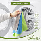 Greenfound Microfiber Cleaning Cloth Roll, 80 Pack Tear Away Towels, Reusable Washable Lint Free Scratch Free Absorbent Cleaning Rags for Kitchen Home Car Window Glass, 11.5 x 11.5 Inch Wave Green - Image 7