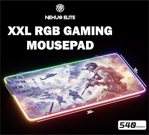 RGB Gaming Mouse Pad Large Extended Desk Mat 35.4x15.7in XXL XXXL Mousepad LED Light Up Keyboard Mat PC Gamer Desk Pad Gaming Accessories Extra Big Mouse Mats Full Desk - Urban Warfare - Image 7