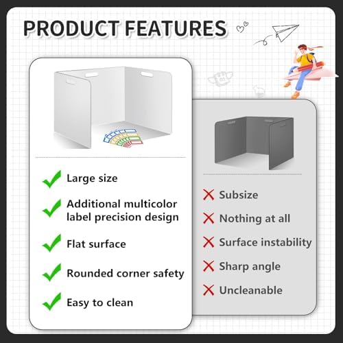 30 Pcs Desk Dividers for Students Plastic Durable and Waterproof Privacy Folders Shields Test Dividers(30pcs White) - Image 4