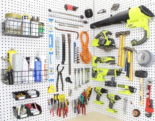 Peg Board Hooks for Hanging Tools with Bins and Baskets – Tool Organization Accessories Kit – Organizer Set of 1 inch, 2 inch, 4 inch L Hooks, J Hook, Pliers Rack, Screwdriver Holder - Image 2
