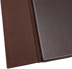 SumacLife Executive Modern Large Matte Coffee Brown Leather Laptop Mat Office Desk Pad 34" x 20" with Lifting Side Rails for Blotter Paper - Image 3