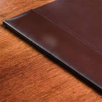 Luxury Bonded Leather Desk Blotter for Writing with Raised Side Rails, 30 x 18, Brown - Image 3