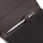 HISCOW Slim Leather Junior Padfolio, 5x8 Notepad Cover, Pebbled Coffee - Image 4