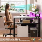 Aheaplus L Shaped Desk with File Drawer, Reversible L Shaped Gaming Desk - Image 6