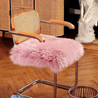 LLB Sheepskin Chair Covers Office Chair Cushion Dining Room Chair Pads Desk Chair Seat Cushion for Computer Fur Area Rugs for Living Room 18x18 Inch (Pack of 1), Light Pink - Image 4