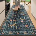 DUKINO 2x6 Runner Rug, Washable Animal Kitchen Rugs Non Slip, Navy Blue by DUKINO