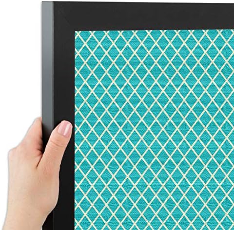 PinPix 22x18 inch Cork Bulletin Board. This Decorative Framed Pin Board Comes with Diamond Pattern in Neon Blue Design and Satin Black. Ideal for Home, Office Decor or School (PinPix-350) - Image 2