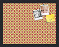 PinPix 18x14 inch Cork Bulletin Board. This Decorative Framed Pin Board Comes with Diamond Pattern in Red and Orange Design and Satin Black. Ideal for Home, Office Decor or School (PinPix-331) by PinPixBulletinBoards