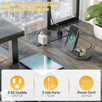 Aheaplus Small L Shaped Desk Gaming Desk with LED Lights & Power Outlets - Image 4